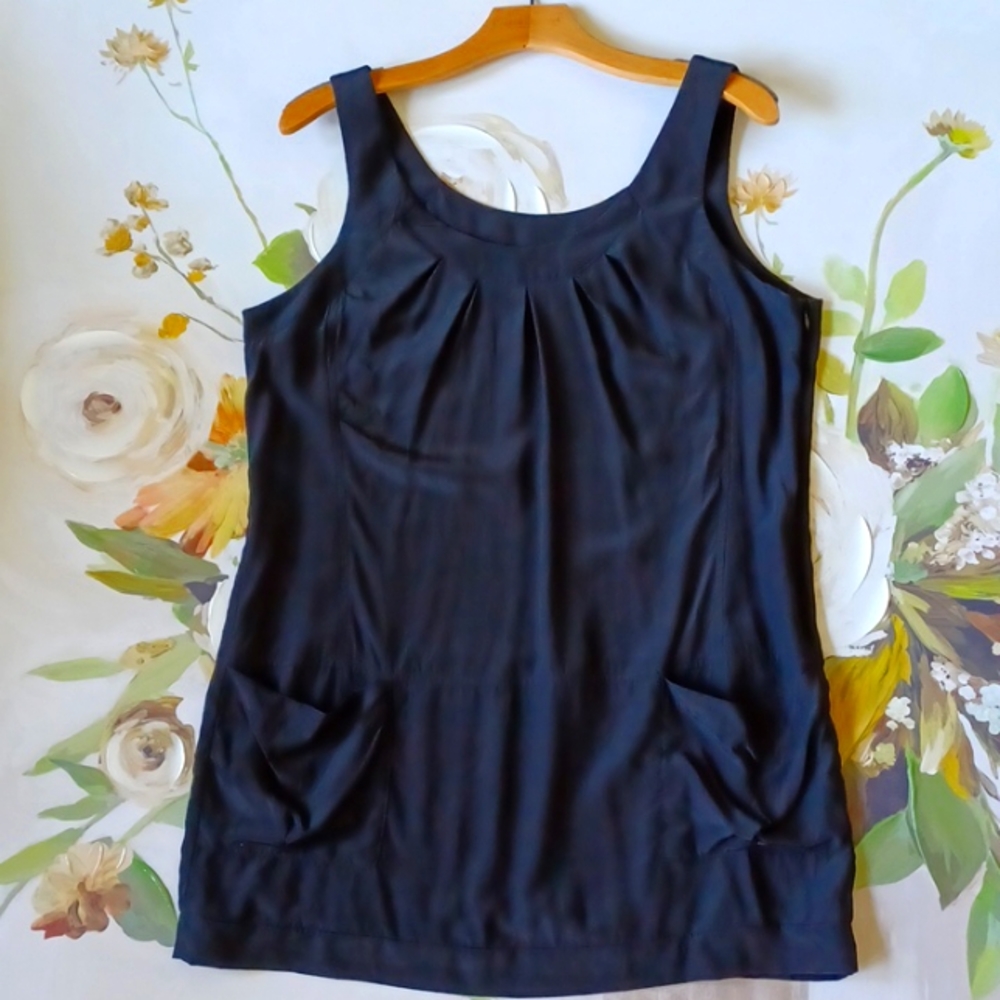 SAKS FIFTH Avenue WL Silk Loose Tank With Pockets
